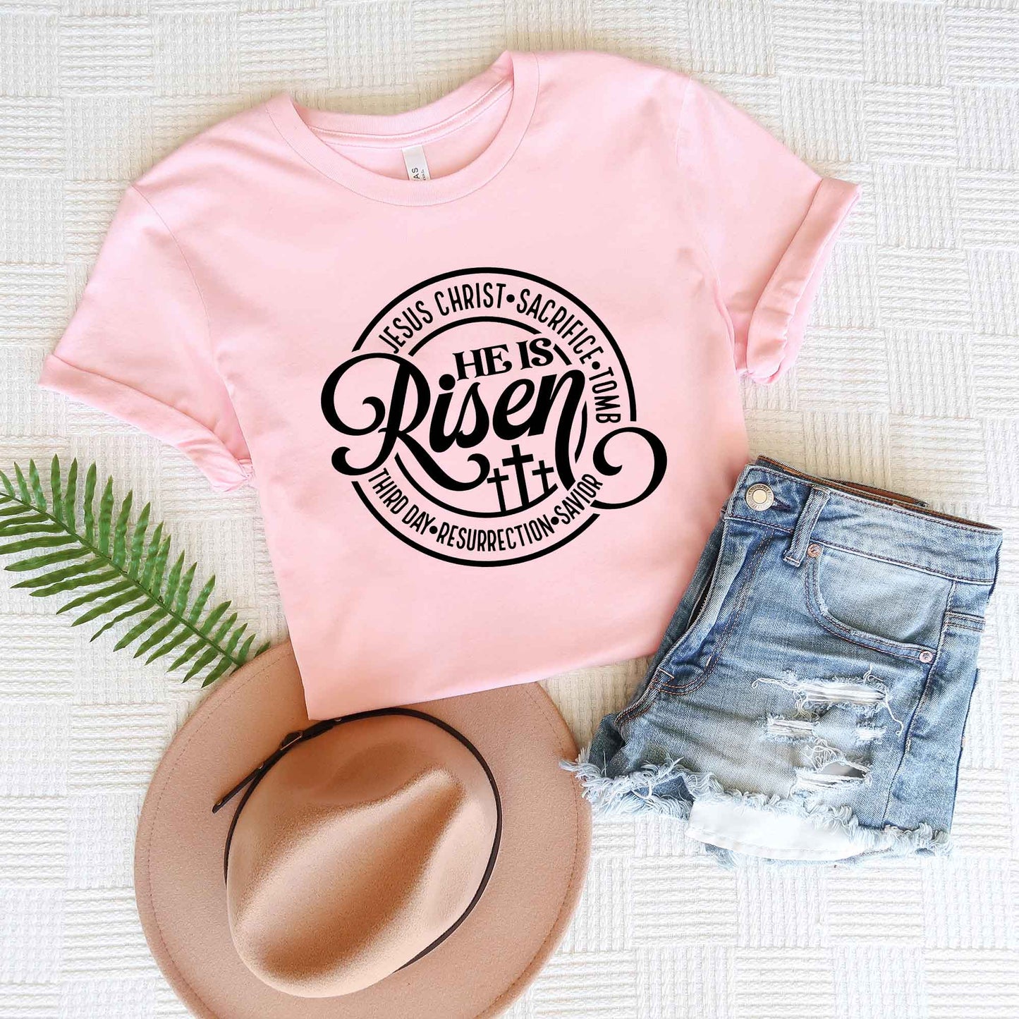 He Is Risen Description | Short Sleeve Crew Neck