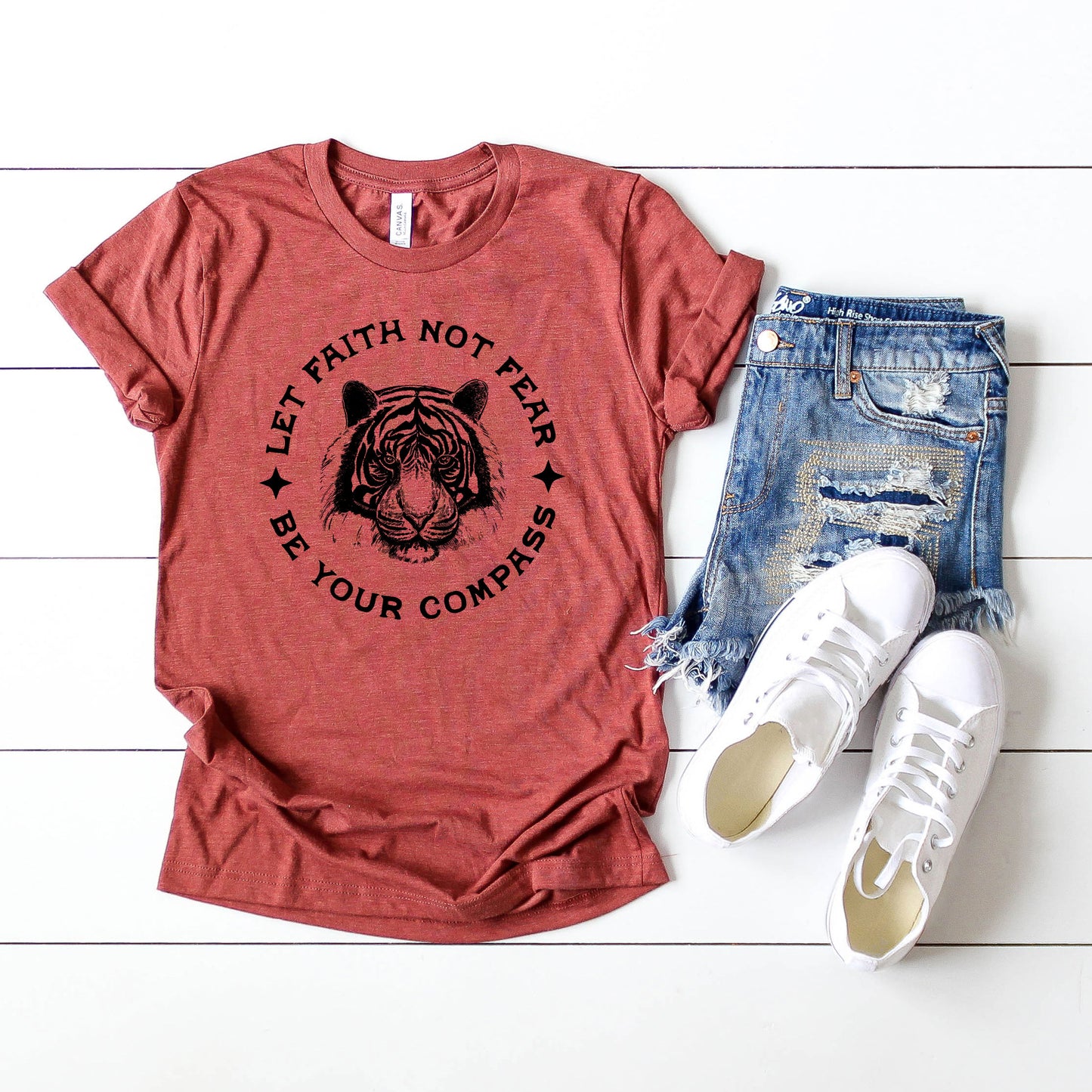 Let Faith Not Fear Tiger | Short Sleeve Crew Neck