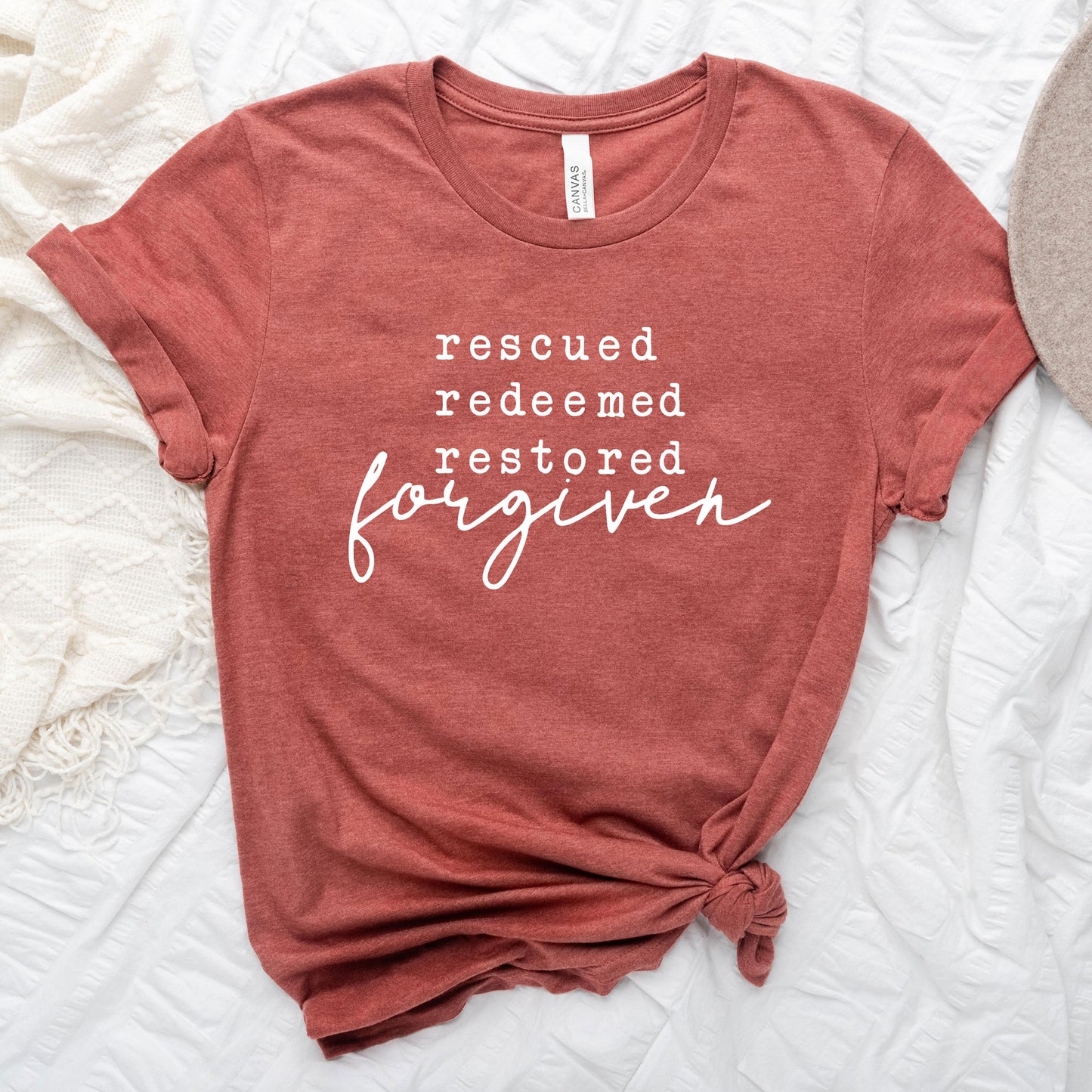 Rescued Redeemed Restored | Short Sleeve Crew Neck