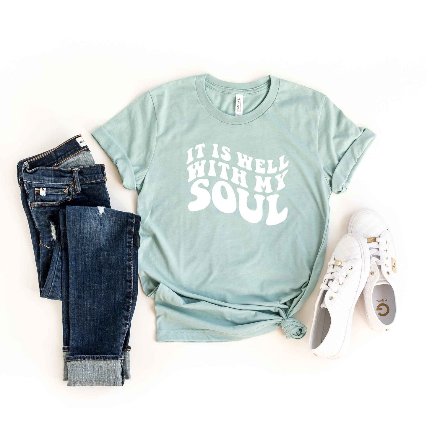 It Is Well Will My Soul Wavy | Short Sleeve Crew Neck