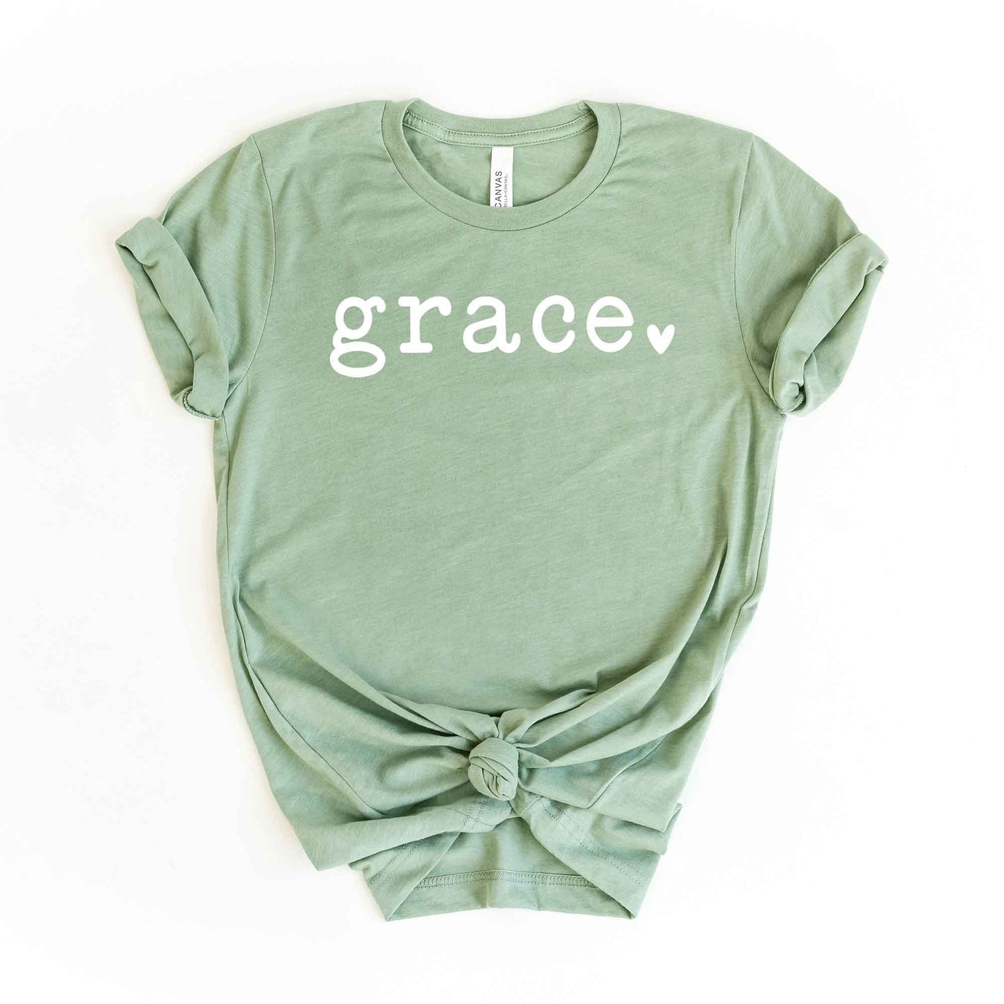 Grace Typewriter With Heart | Short Sleeve Crew Neck
