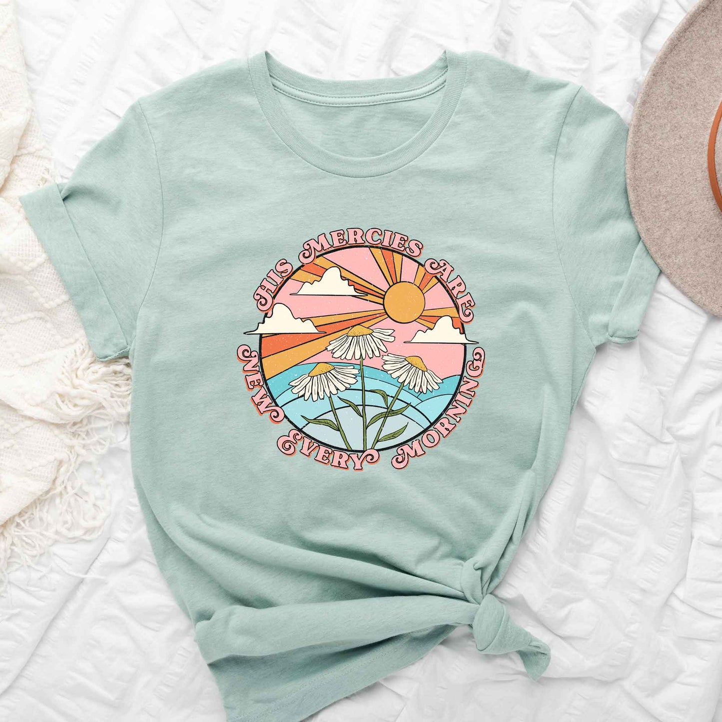 Retro His Mercies Are New Every Morning | Short Sleeve Crew Neck