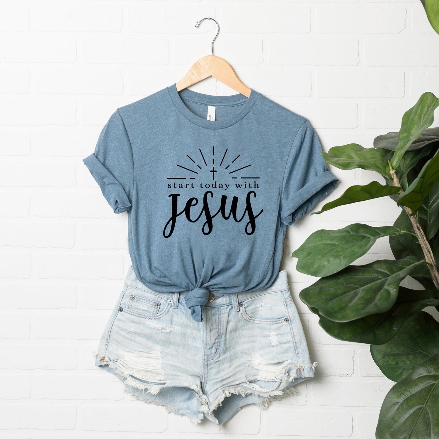 Start Today With Jesus | Short Sleeve Crew Neck