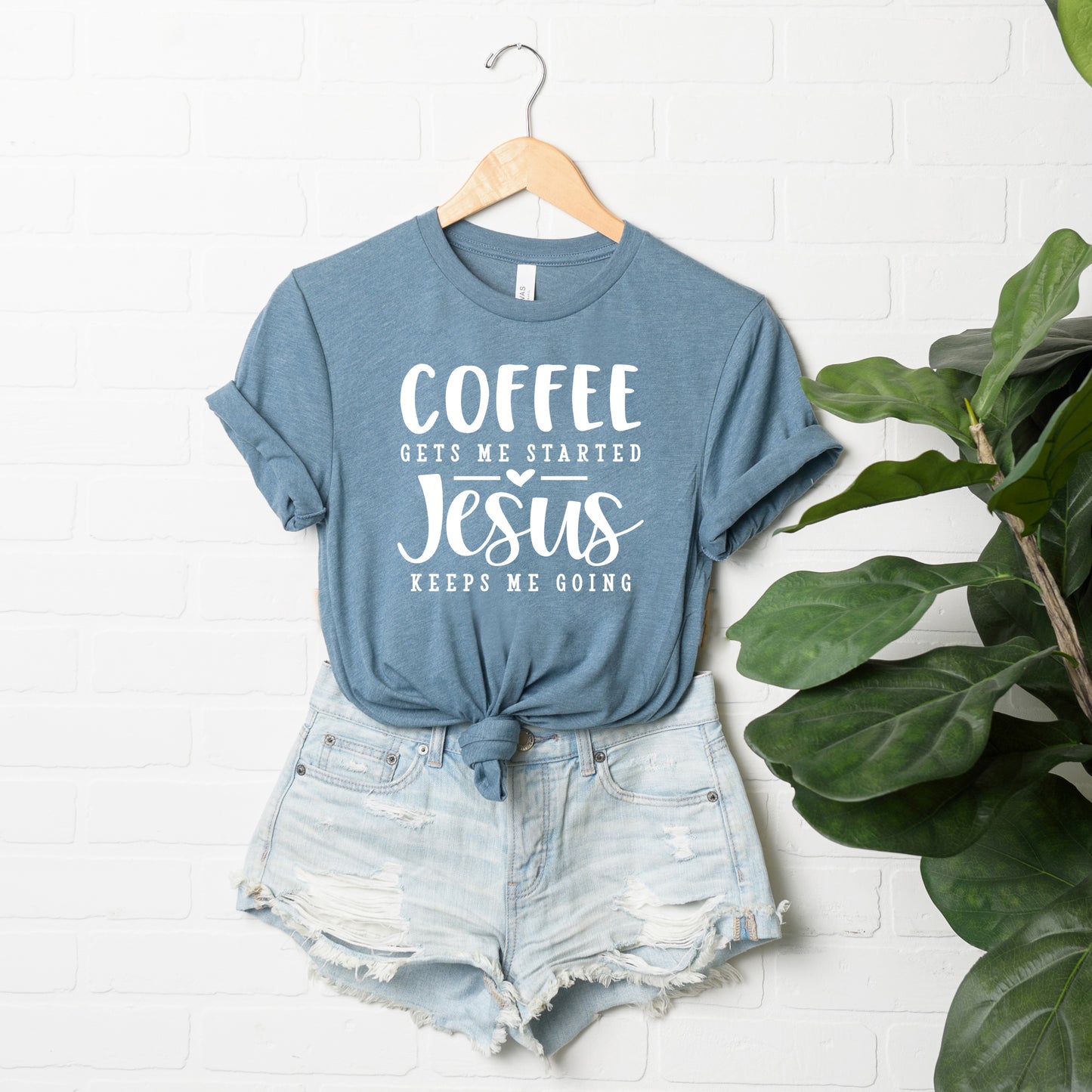 Coffee Gets Me Started | Short Sleeve Crew Neck