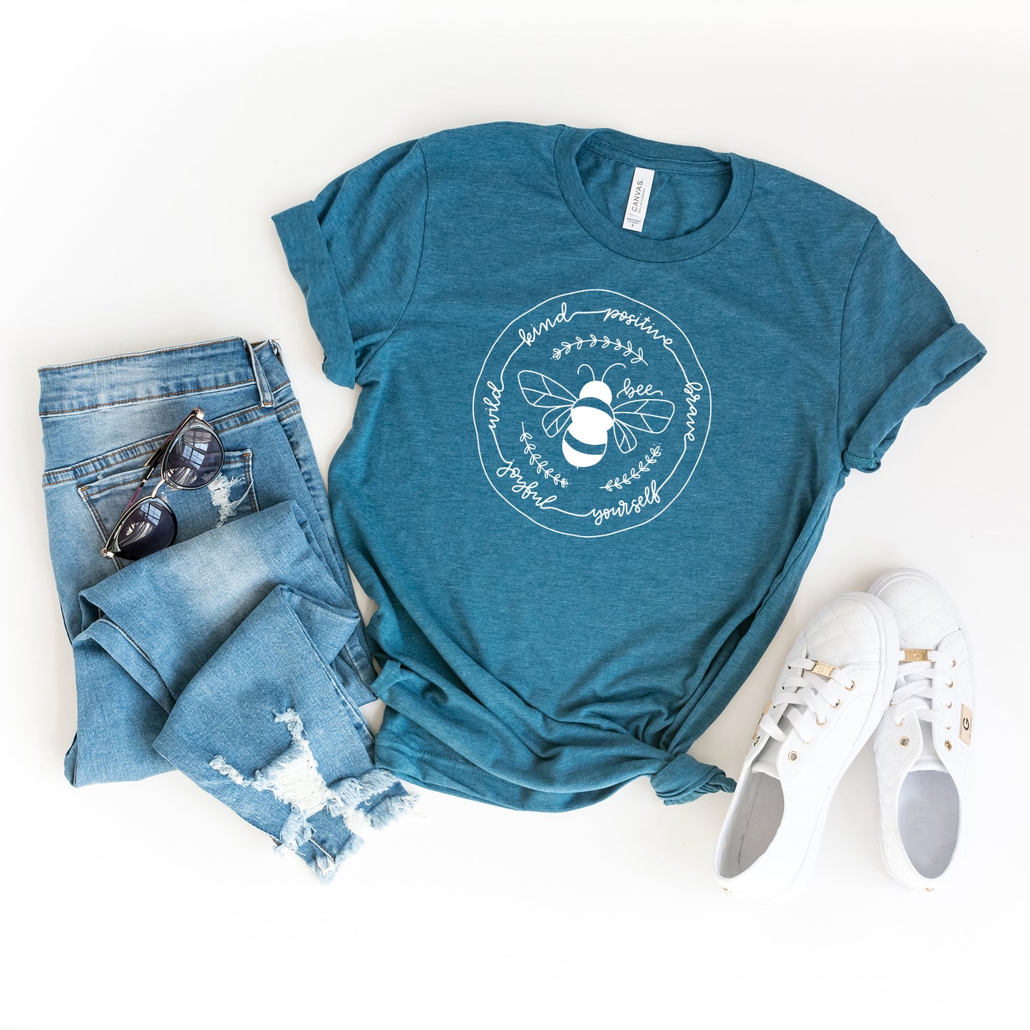 Be Kind Positive Brave | Short Sleeve Crew Neck