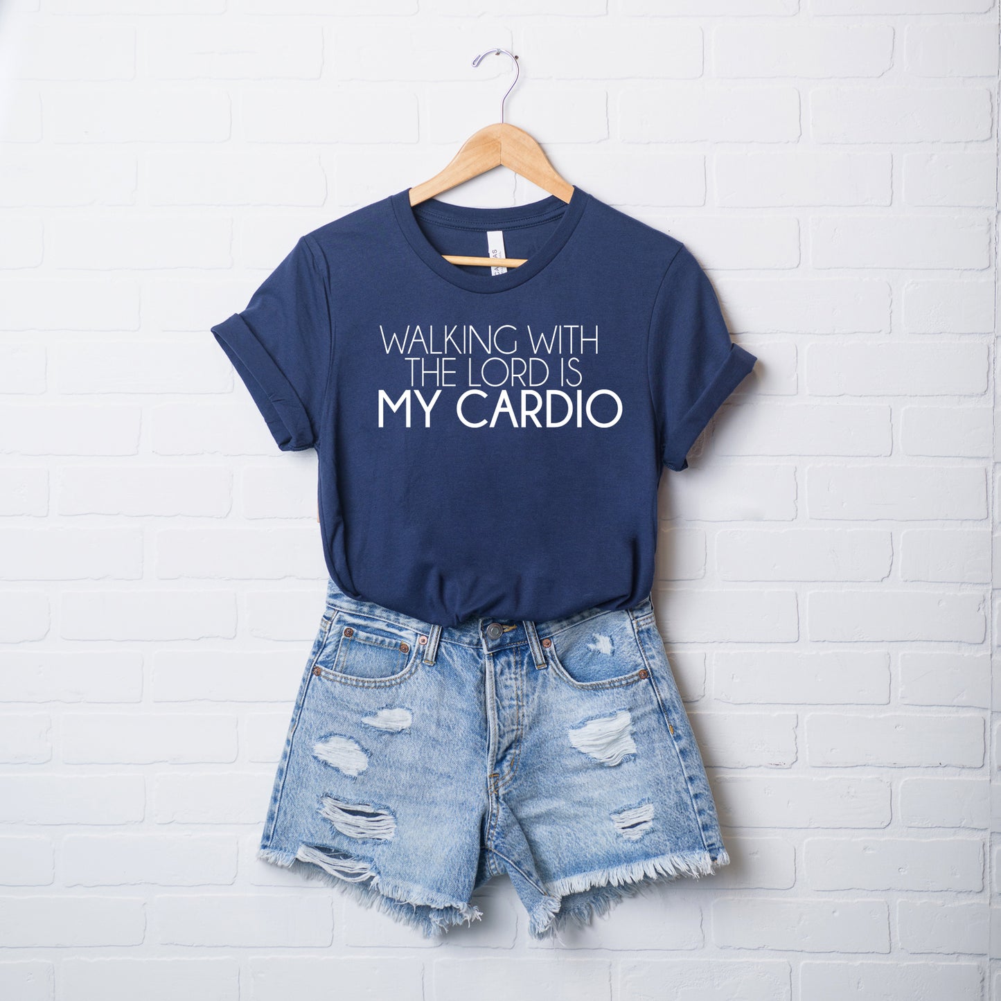 Walking With The Lord Is My Cardio | Short Sleeve Crew Neck