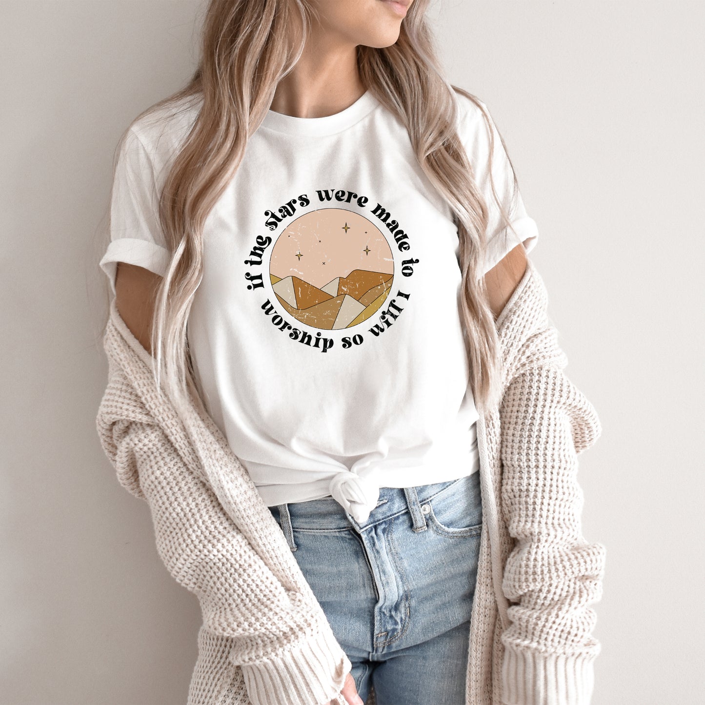 Vintage If The Stars Were Made To Worship | Short Sleeve Crew Neck