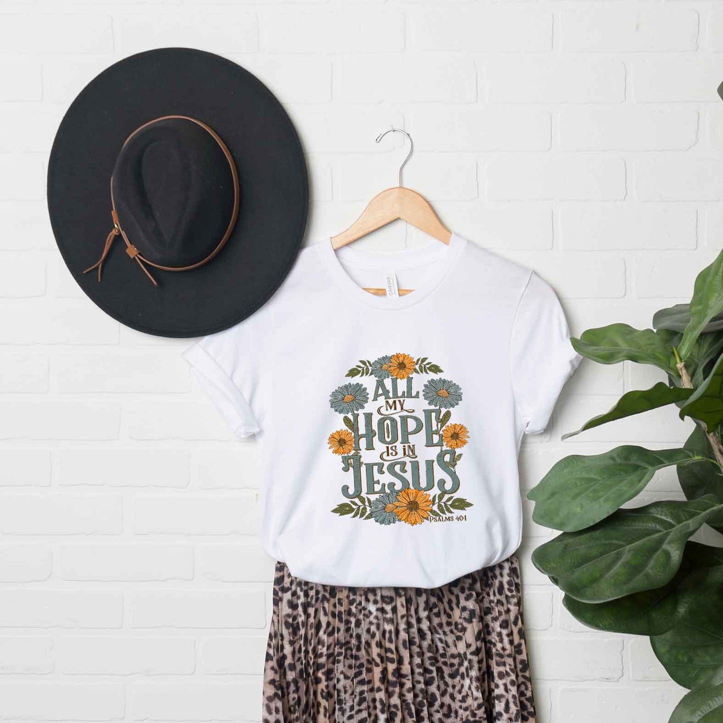 All My Hope Is In Jesus Floral | Short Sleeve Crew Neck
