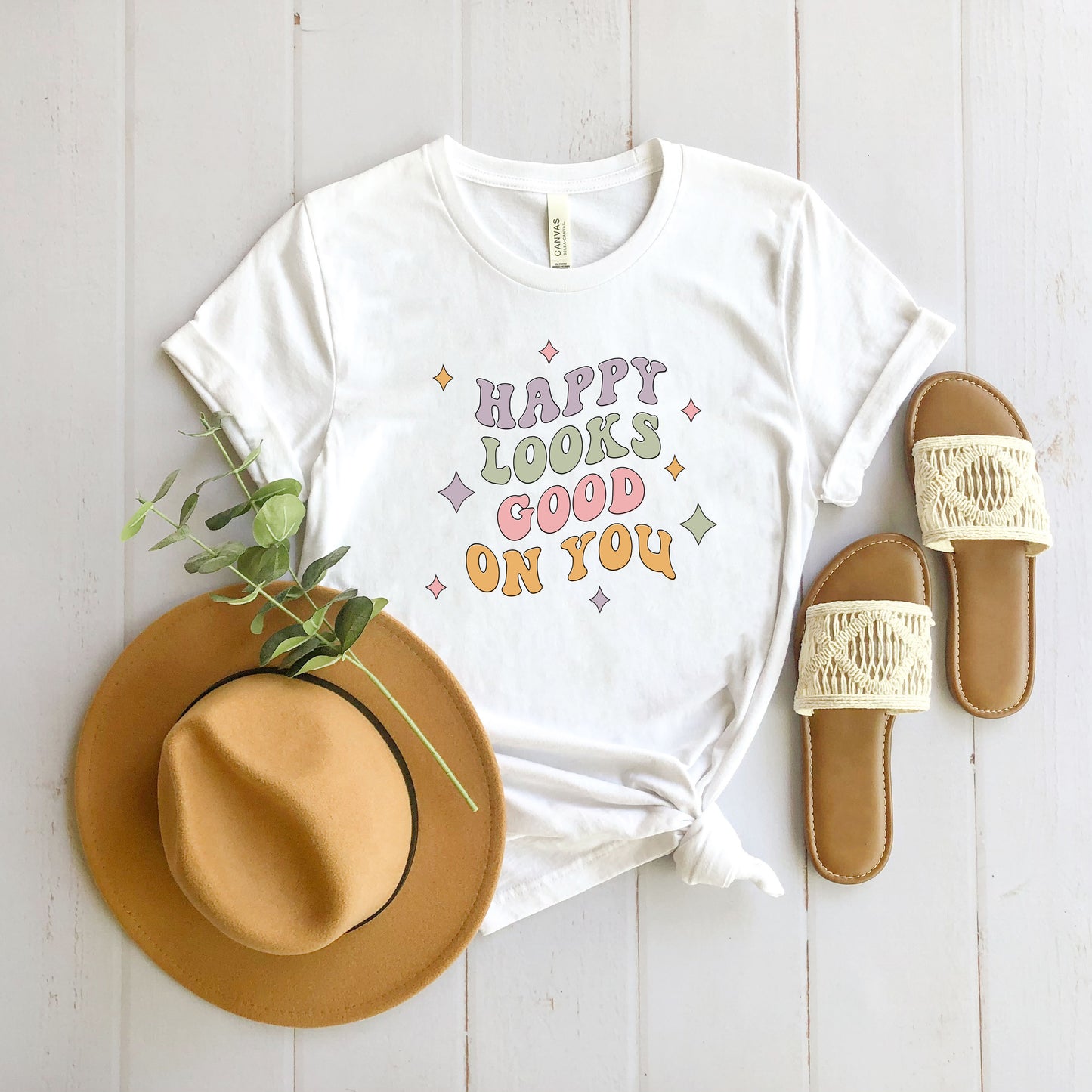 Happy looks Good On You | Short Sleeve Crew Neck