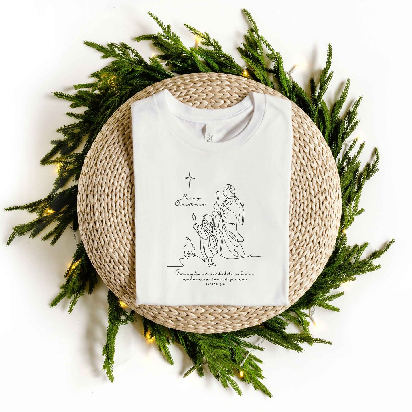 For Unto Us a Child is Born Star | Short Sleeve Crew Neck