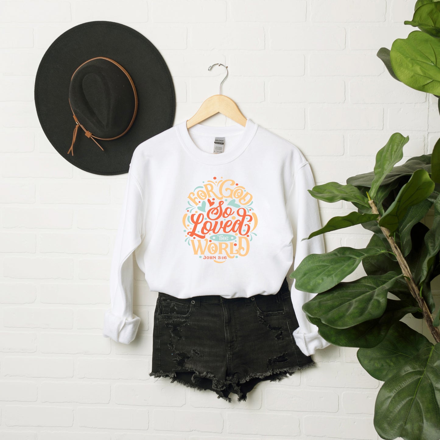 For God So Loved The World Colorful | Sweatshirt