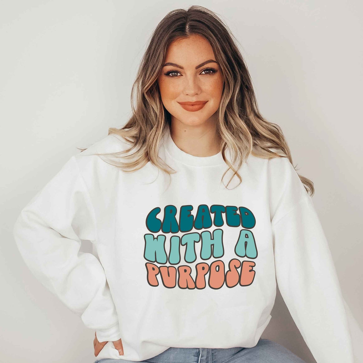 Retro Created With A Purpose | Sweatshirt