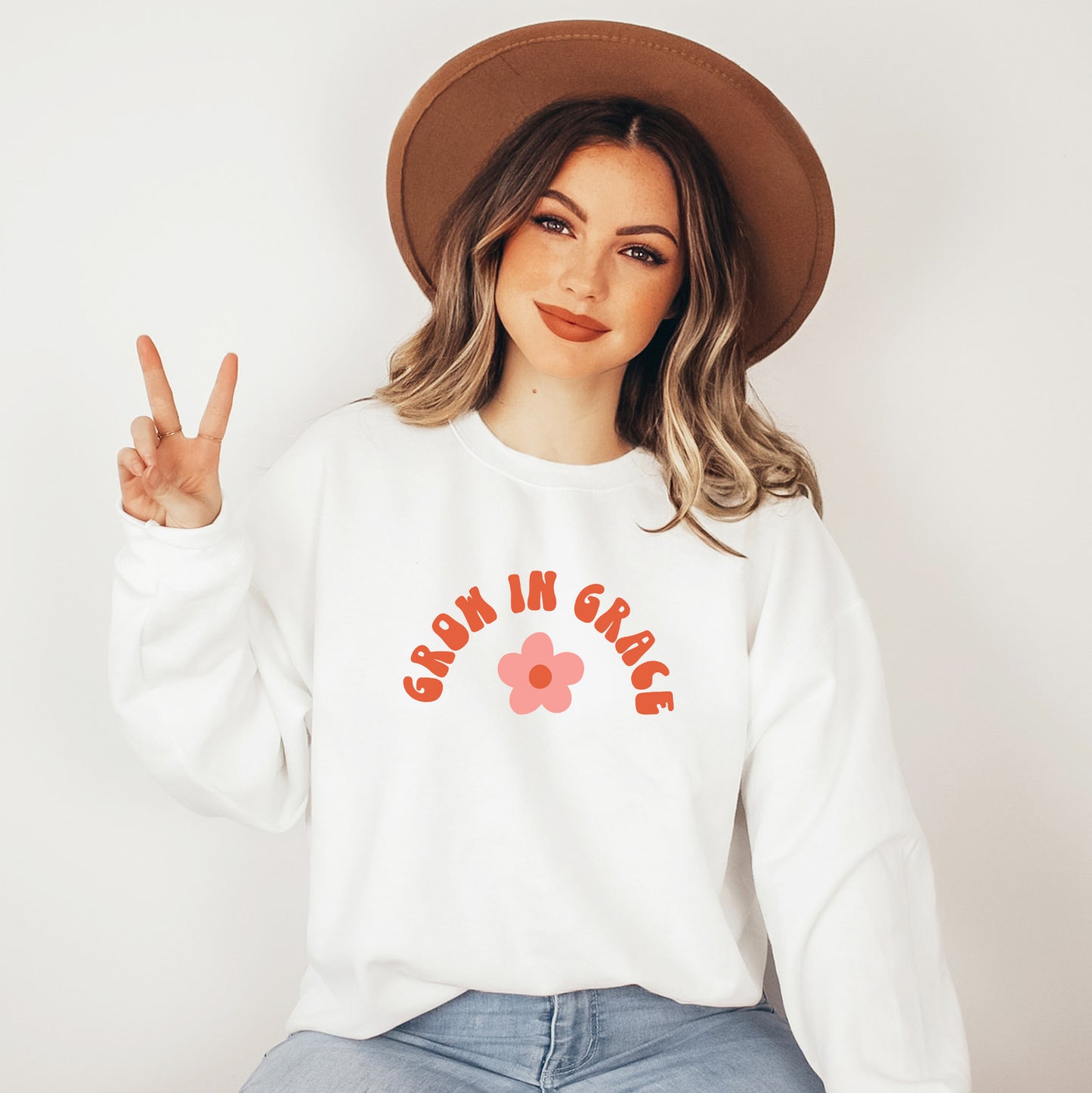 Mini Grow In Grace Flower Colorful | Sweatshirt