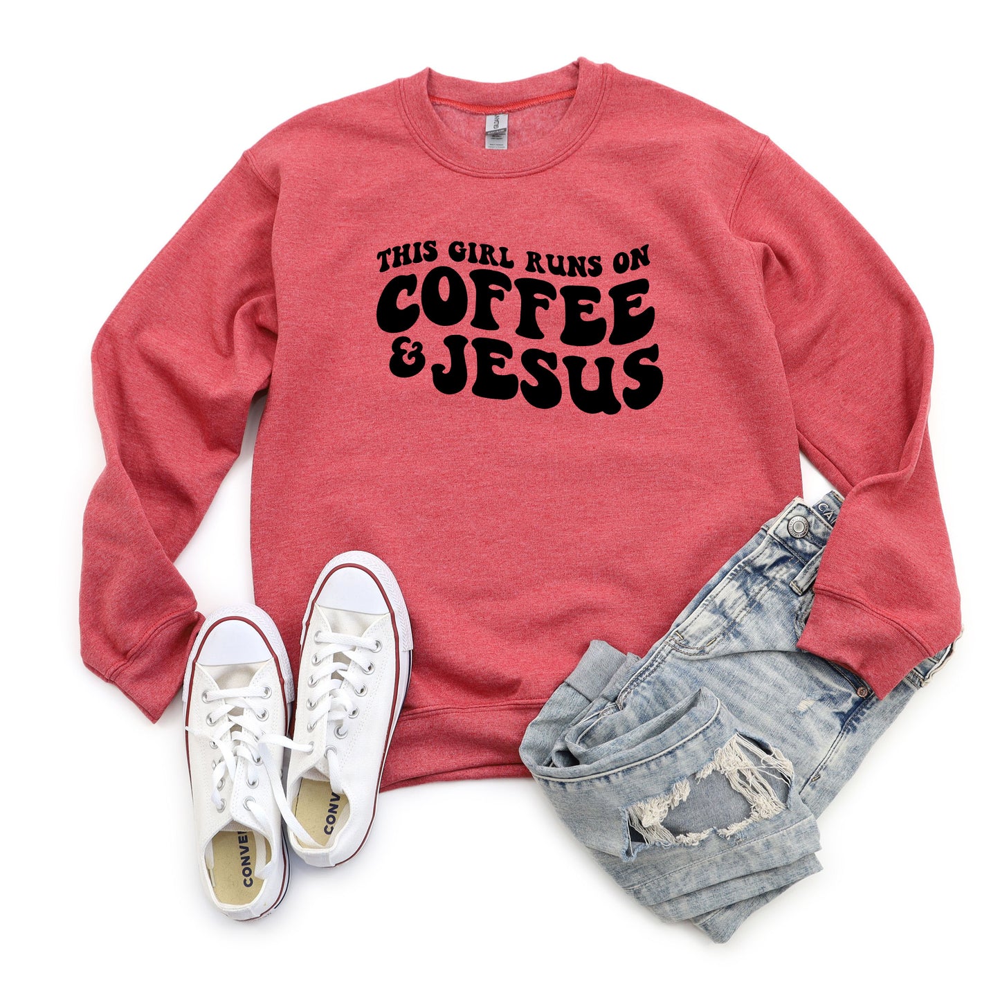This Girls Runs On Coffee And Jesus | Sweatshirt