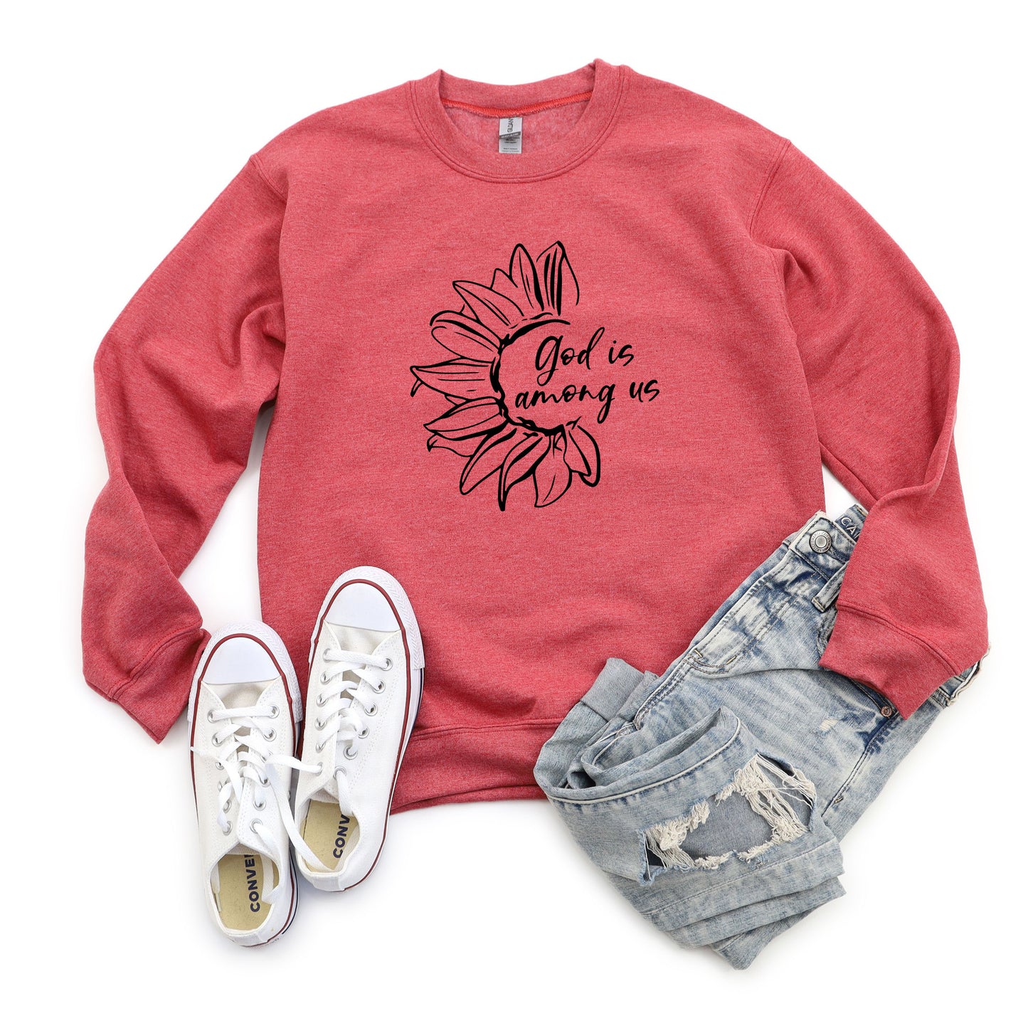 God Is Among Us Flower | Sweatshirt