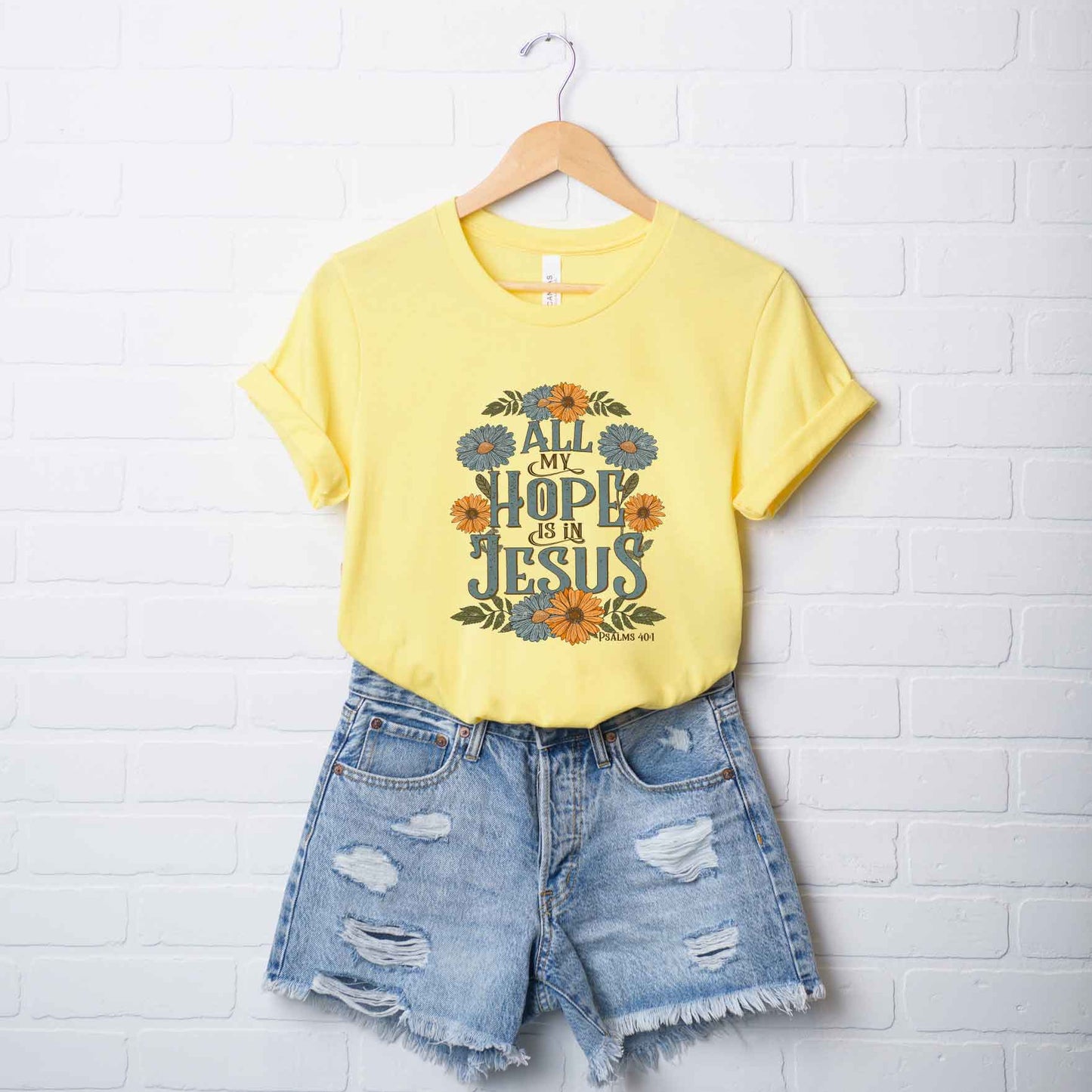 All My Hope Is In Jesus Floral | Short Sleeve Crew Neck