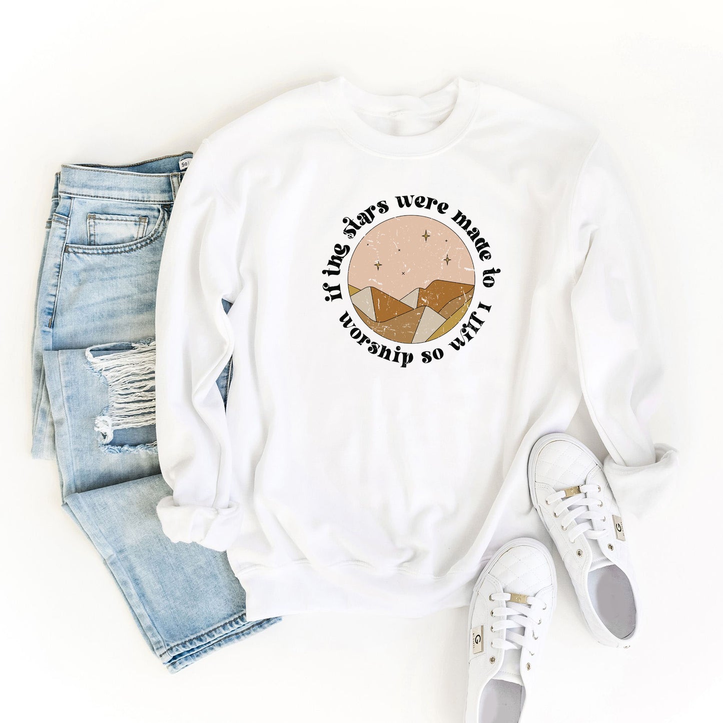 Vintage If The Stars Were Made To Worship | Sweatshirt