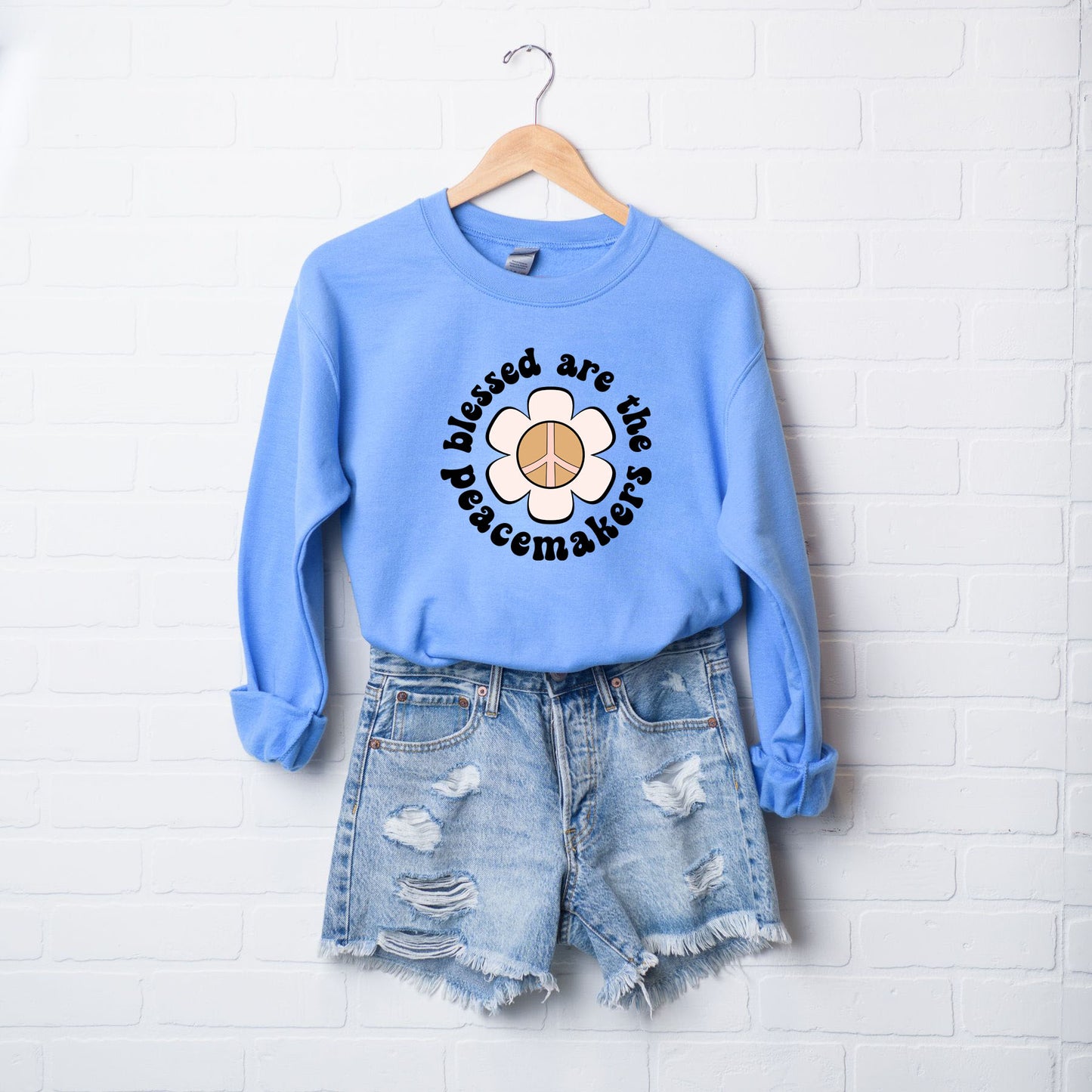Blessed Are The Peacemakers Flower | Sweatshirt