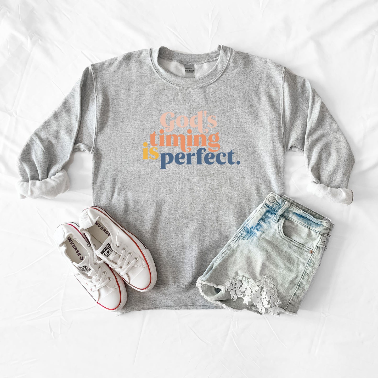 God's Timing Is Perfect Colorful | Sweatshirt