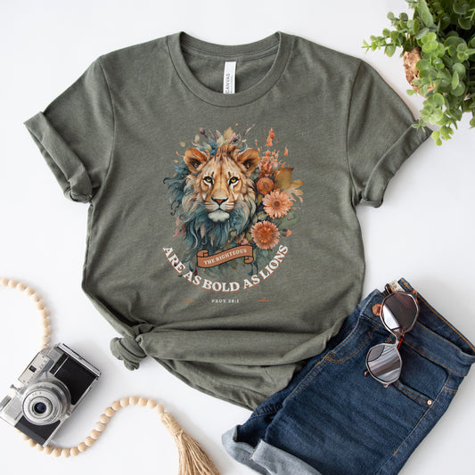 Floral Lion | Short Sleeve Crew Neck