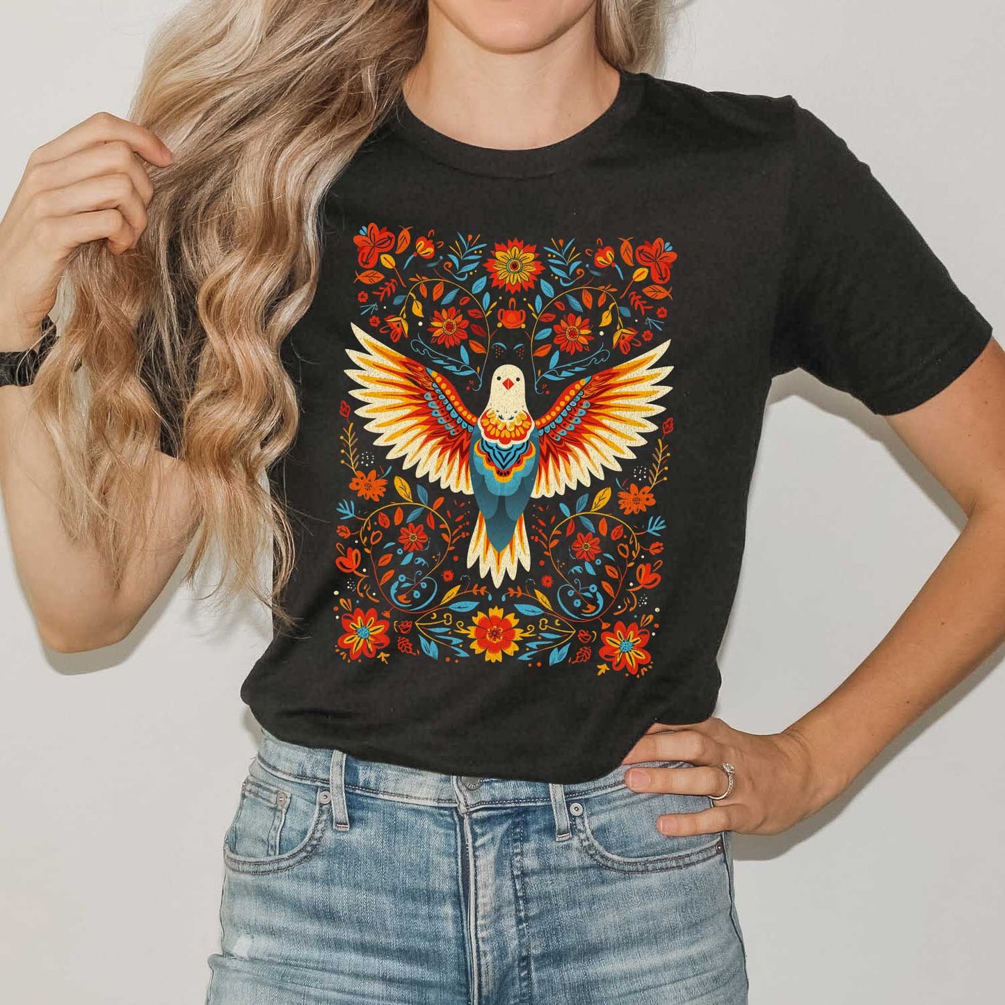 Holy Spirit Dove Floral | Short Sleeve Crew Neck