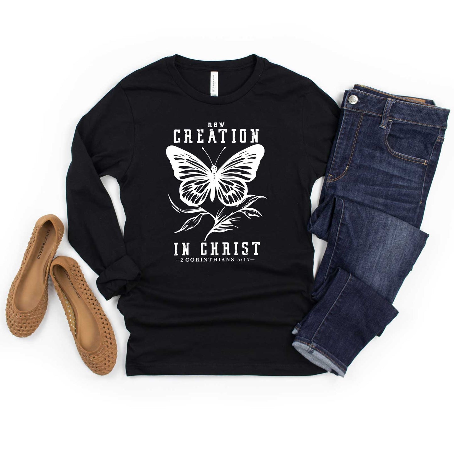 New Creation In Christ Butterfly | Long Sleeve Crew Neck