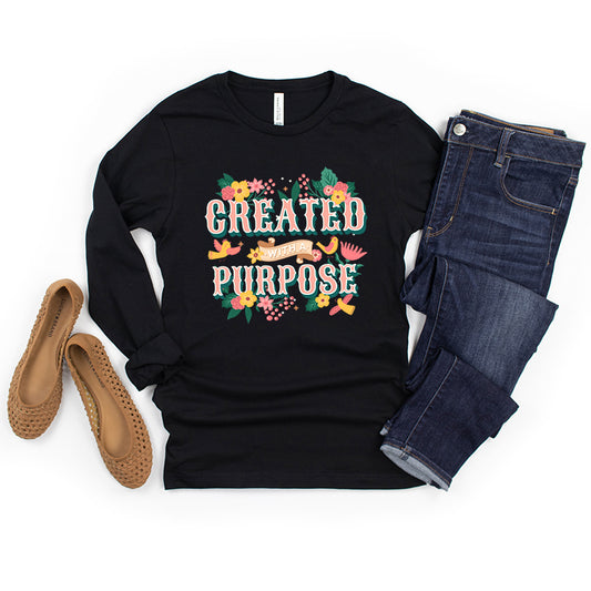 Created With A Purpose Birds | Long Sleeve Crew Neck