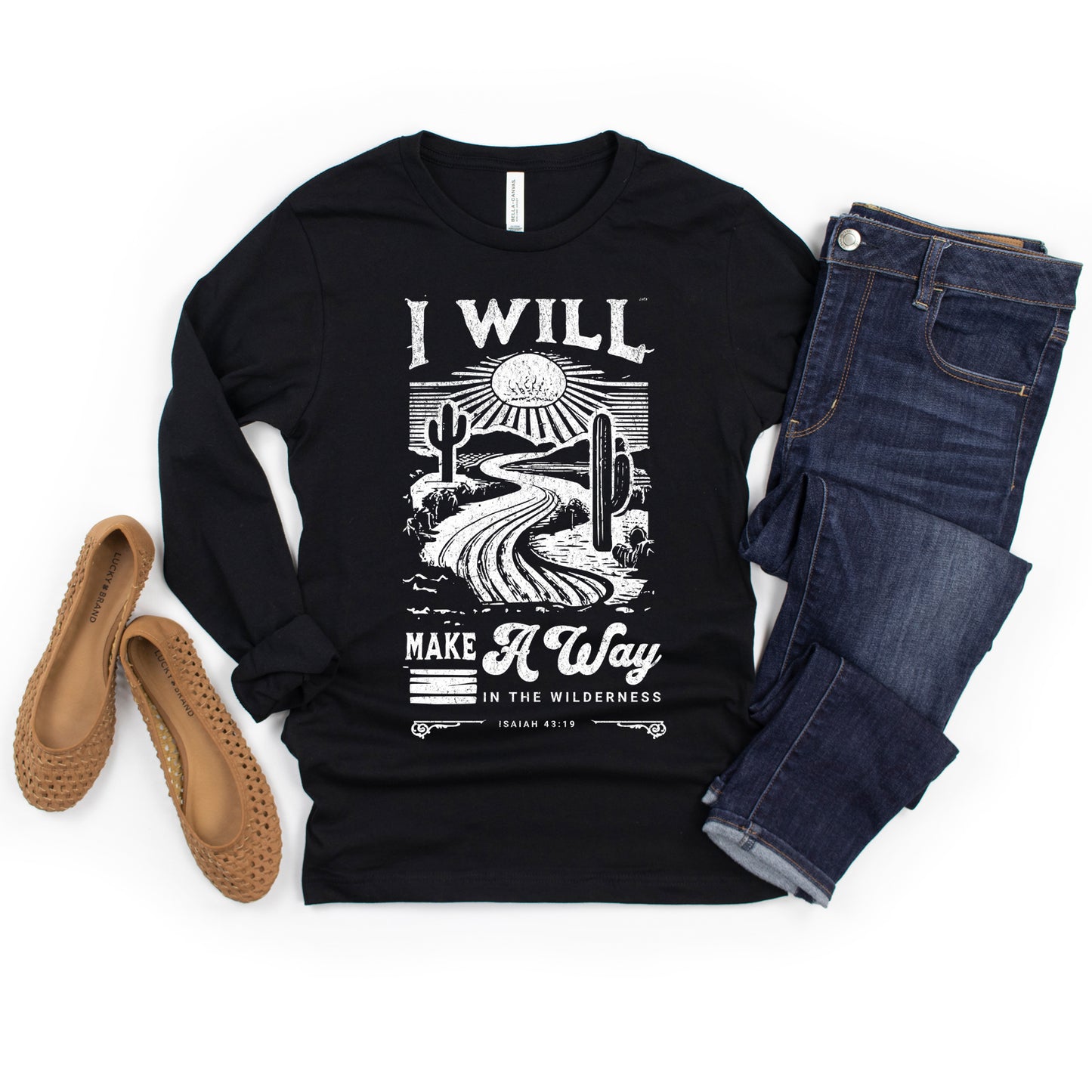 I Will Make a Way Cactus | Long Sleeve Crew Neck