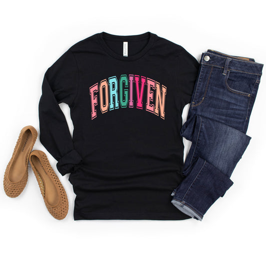 Forgiven Block Colorful | Long Sleeve Crew Neck