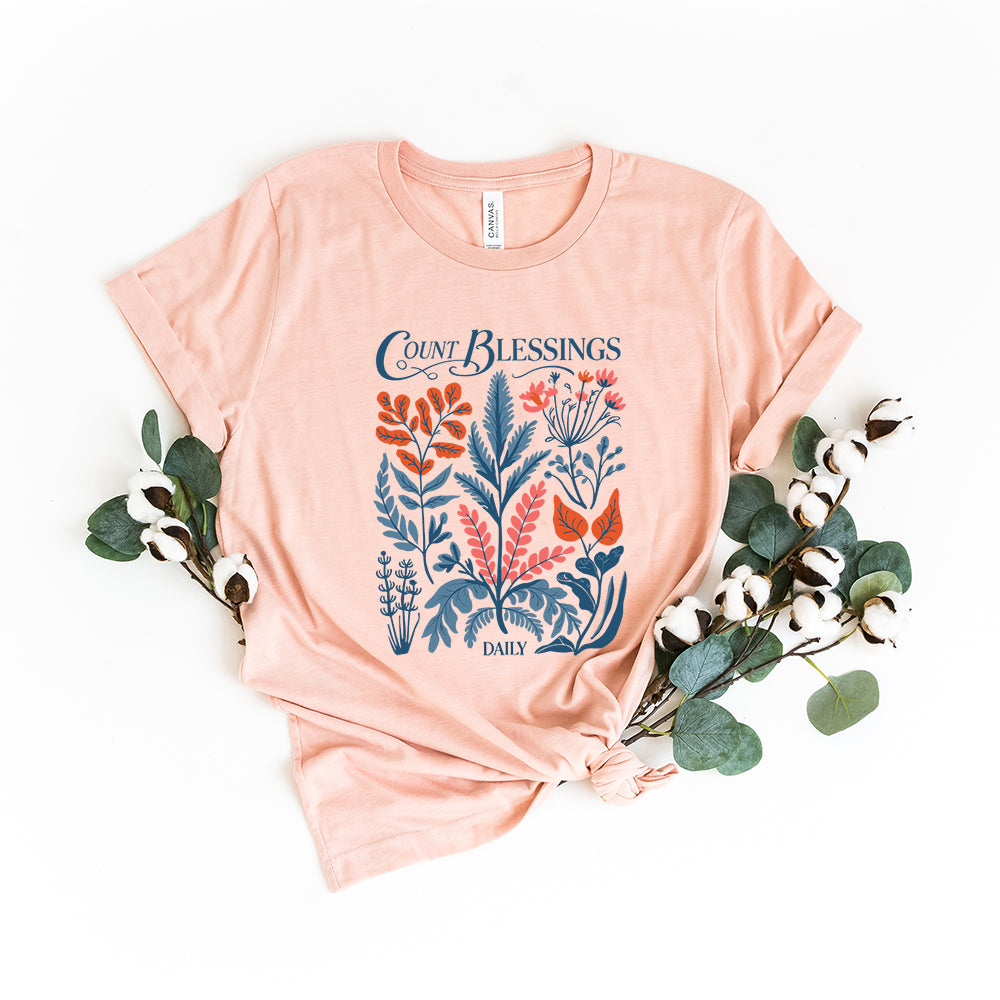 Count Blessings Daily | Short Sleeve Crew Neck