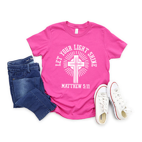 Let Your Light Shine Cross Youth Short Sleeve Crew