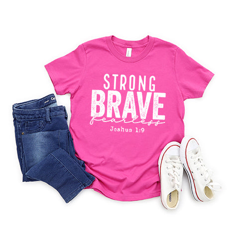 Strong Brave Fearless | Youth Short Sleeve Crew