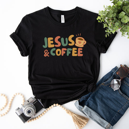 Jesus And Coffee| Short Sleeve Crew Neck