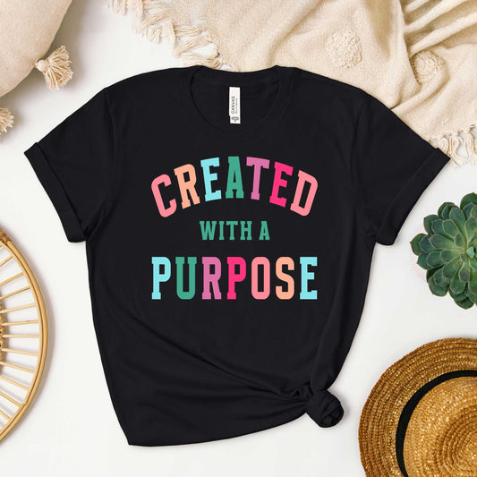 Created With a Purpose Colorful | Short Sleeve Crew Neck