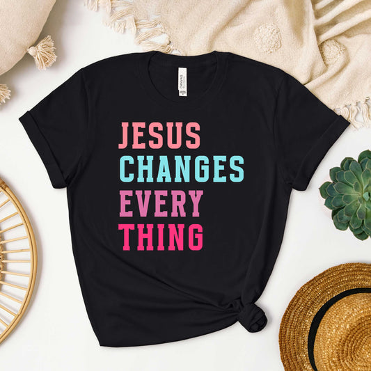 Jesus Changes Block Colorful | Short Sleeve Crew Neck