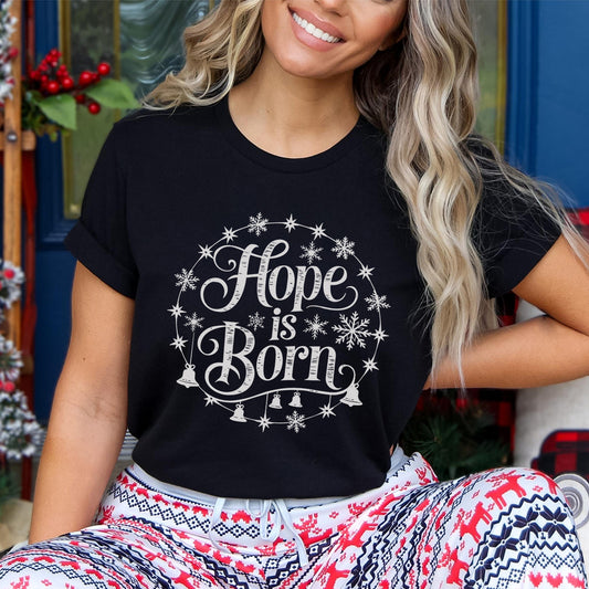 Hope Is Born Snowflake | Short Sleeve Crew Neck