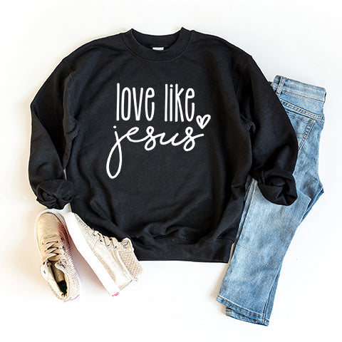Love Like Jesus Cursive Heart | Youth Sweatshirt