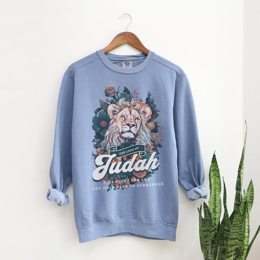 Lion Of Judah Will Fight | Garment Dyed Sweatshirt