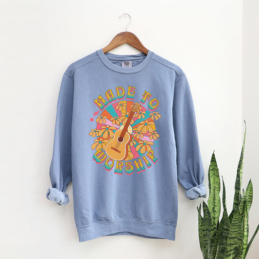 Made To Worship Guitar | Garment Dyed Sweatshirt