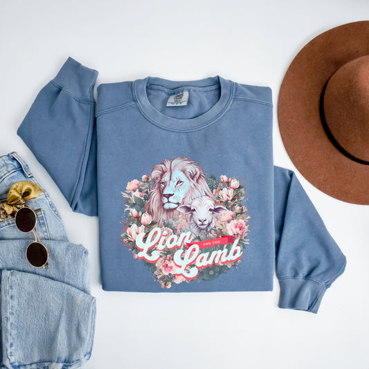 Lion And The Lamb | Garment Dyed Sweatshirt