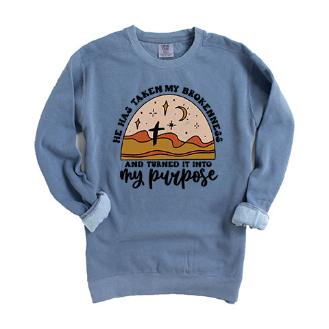 Brokenness To Purpose Desert | Garment Dyed Sweatshirt