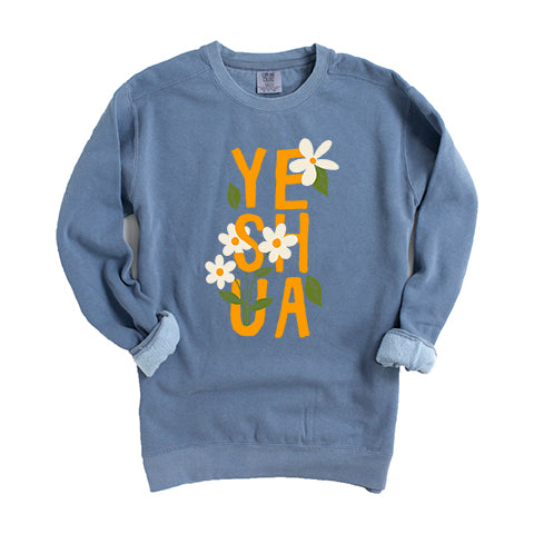 Floral Yeshua | Garment Dyed Sweatshirt