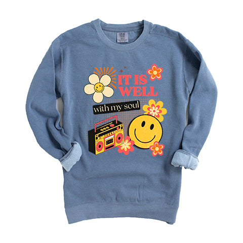 It Is Well Flower | Garment Dyed Sweatshirt