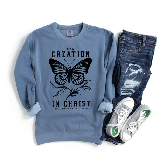New Creation In Christ Butterfly | Garment Dyed Sweatshirt