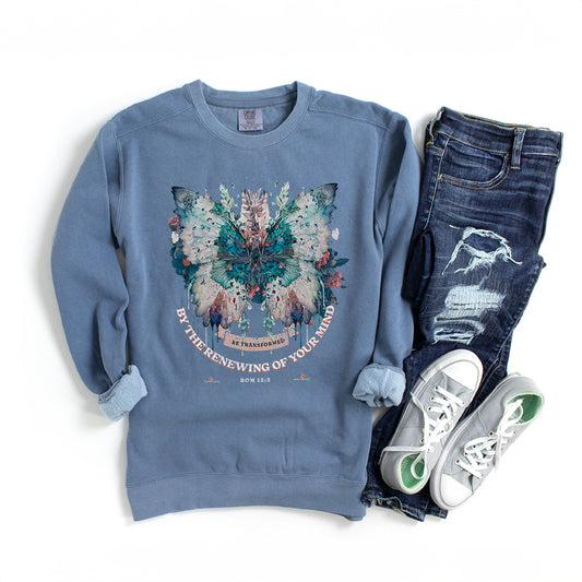 Butterfly Floral | Garment Dyed Sweatshirt