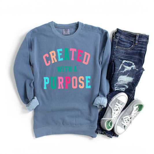 Created With A Purpose Colorful | Garment Dyed Sweatshirt