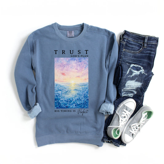 Trust God's Plan | Garment Dyed Sweatshirt