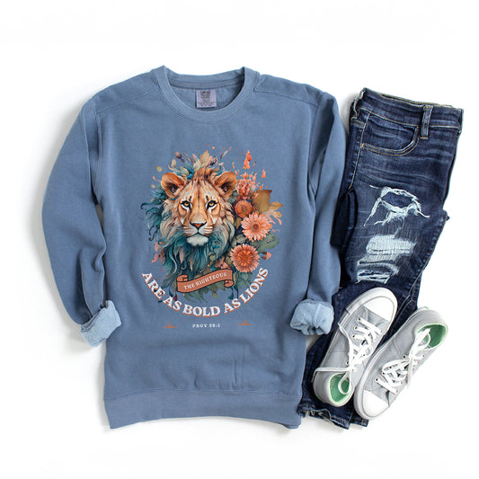 Floral Lion | Garment Dyed Sweatshirt