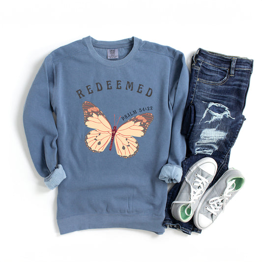 Redeemed Boho Butterfly | Garment Dyed Sweatshirt