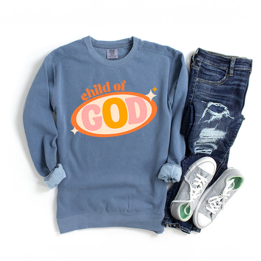 Retro Child Of God | Garment Dyed Sweatshirt